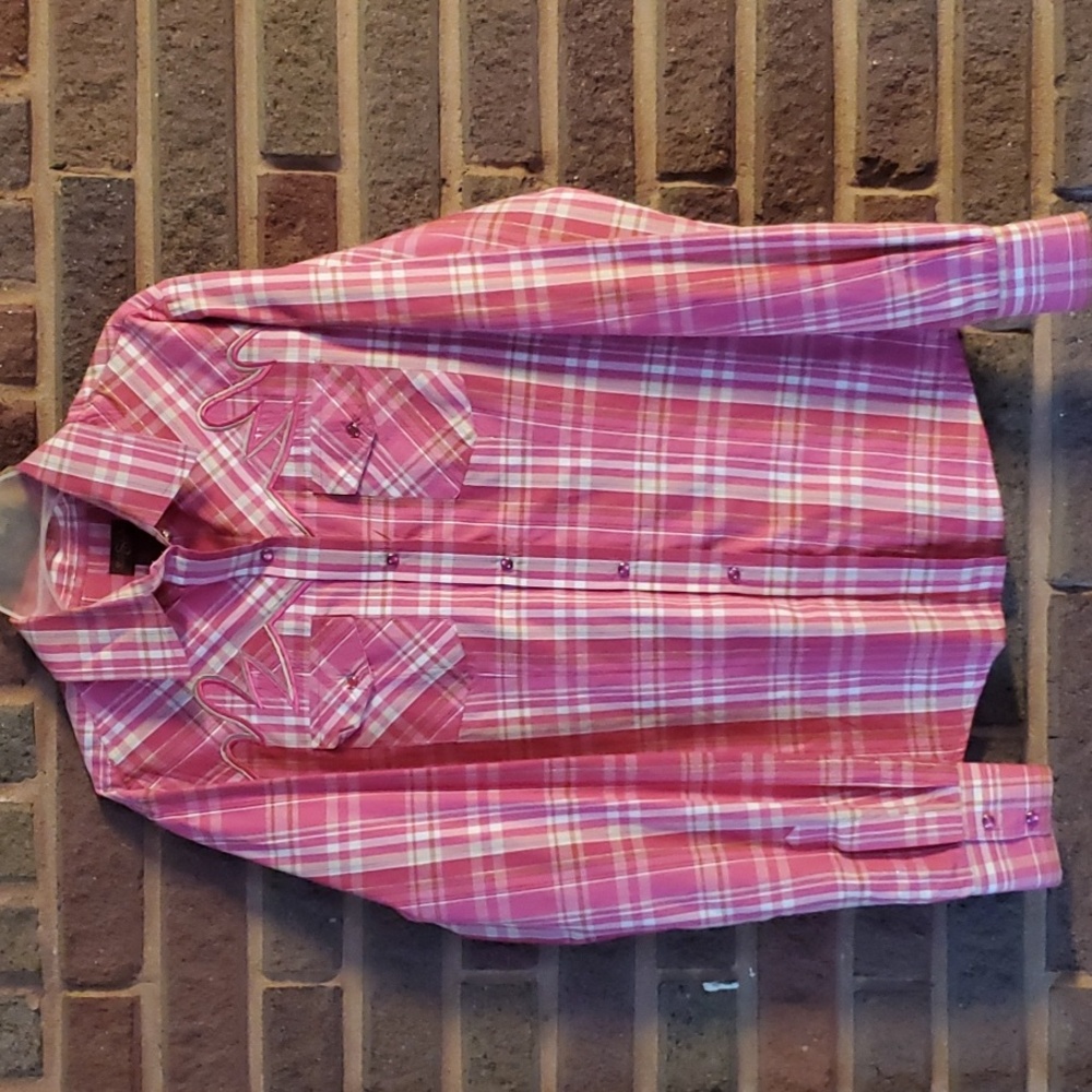 Women's Lifestyle Western Button Down Shirt Sz Lg
